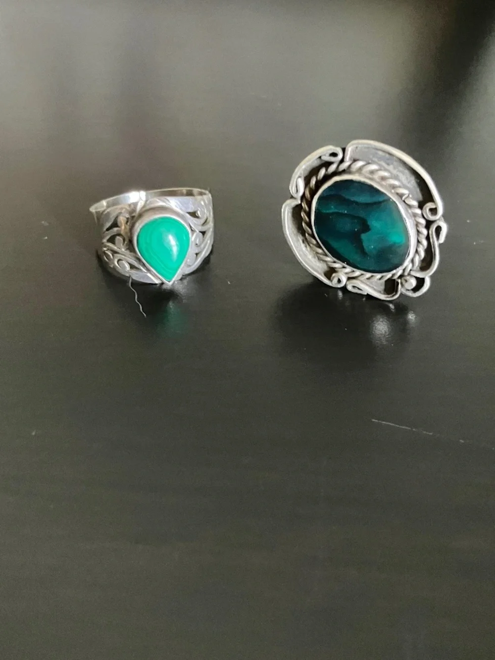 Vintage statement rings (2) Sz 8.5